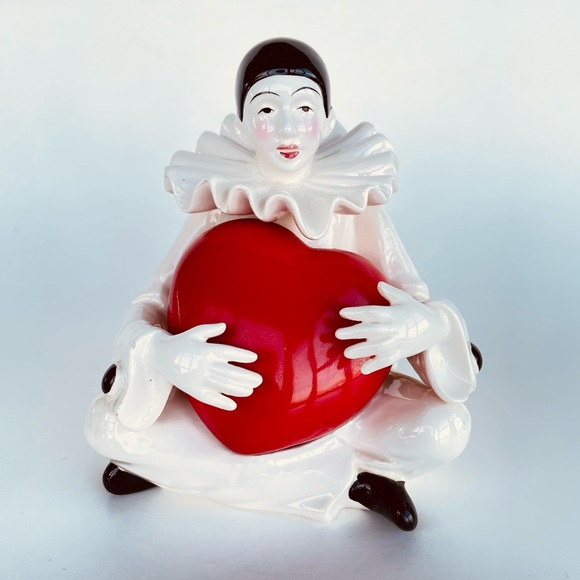 Rare Vintage Taste Setter by SIGMA Pierrot with Heart Ceramic Clown Music Box - Picture 4 of 17